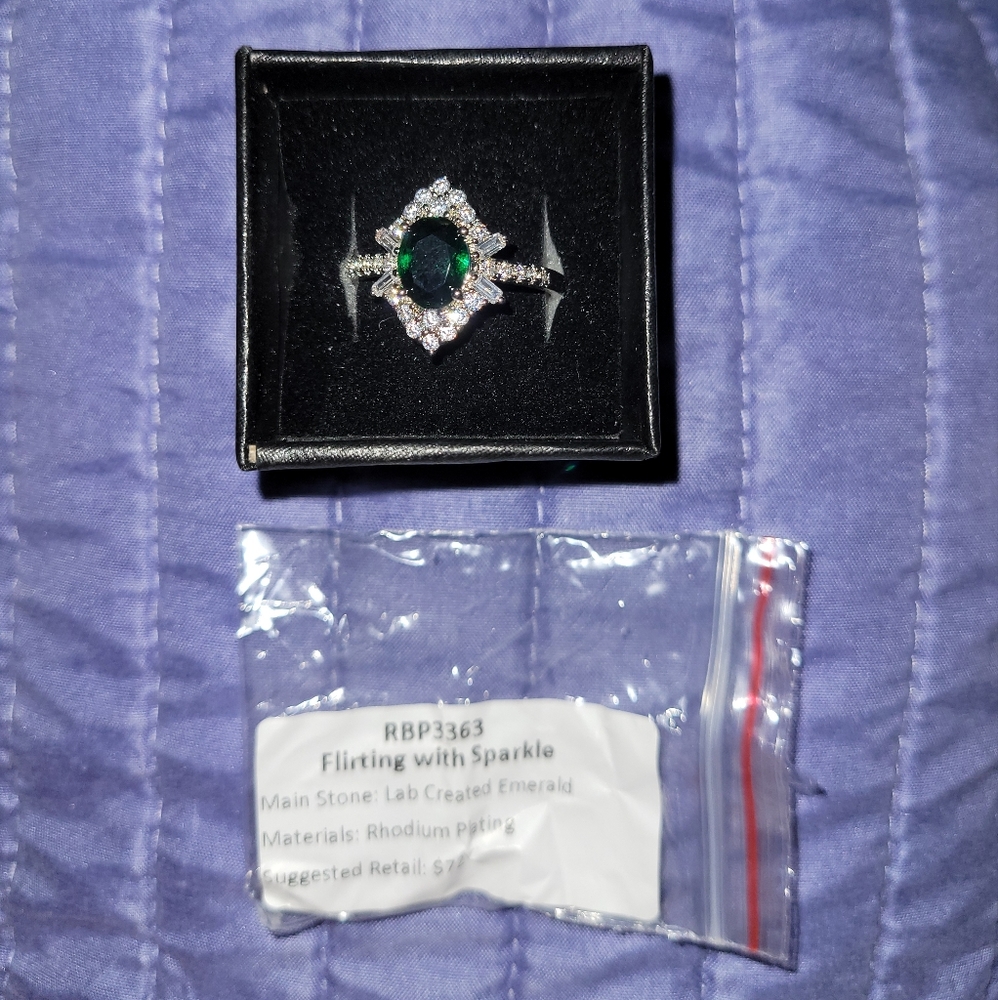 Lab created Emerald Rhodium plating - Picture 2 of 2